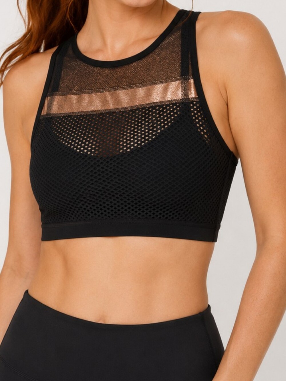 Beyond Yoga Limited Edition Soleil Bra Black Mesh SIze XS